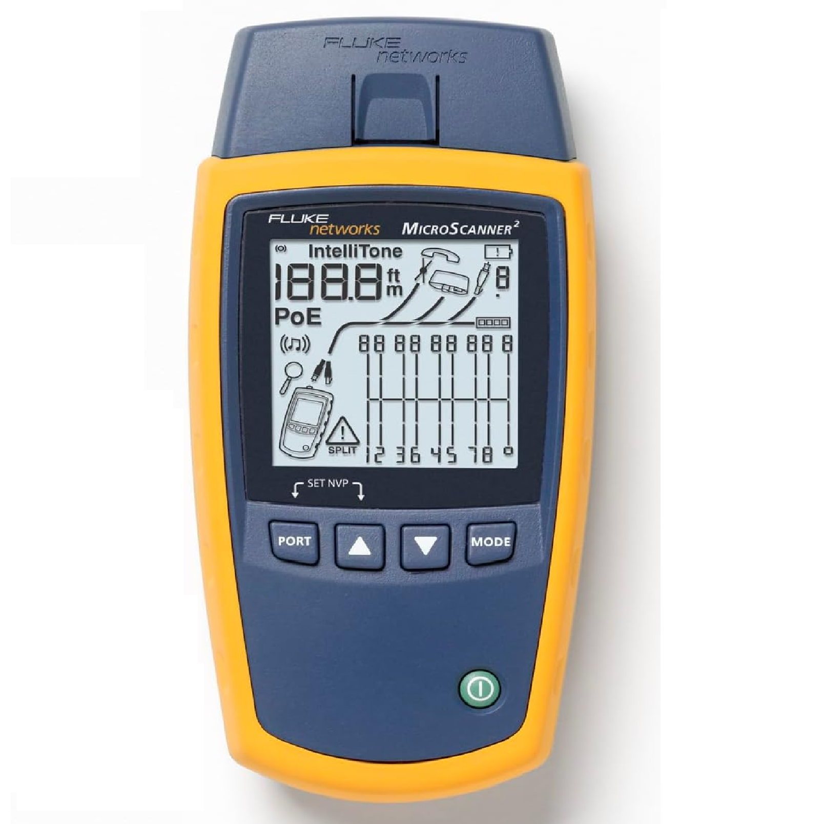 FLUKE NETWORK MS2-100 MicroScanner 2 Copper Cable Verifier With Built-In INTELLITONE TONING
